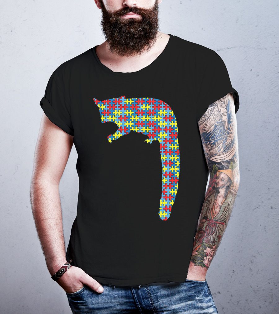 Cuscus Autism Awareness Puzzle Pattern Kids Monkey T-Shirt