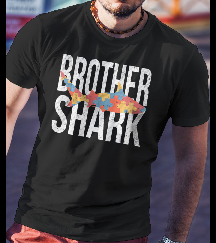 Brother Shark Puzzle Autism Awareness Family T-Shirt