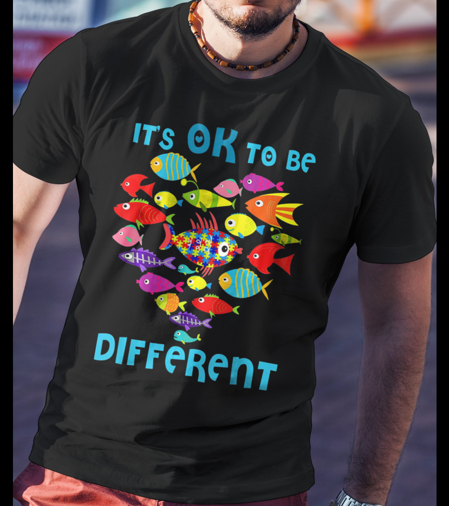 It's OK To Be Different Puzzle Fish Autism T-Shirt