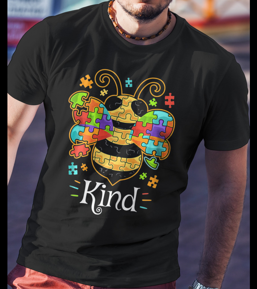 Autism Awareness Puzzle Piece Bumble Bee Kind T-Shirt