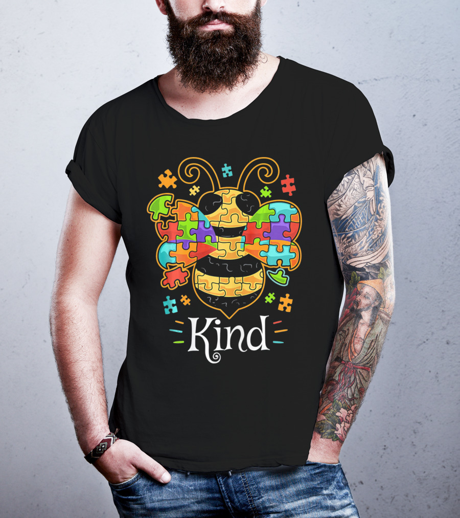 Autism Awareness Puzzle Piece Bumble Bee Kind T-Shirt