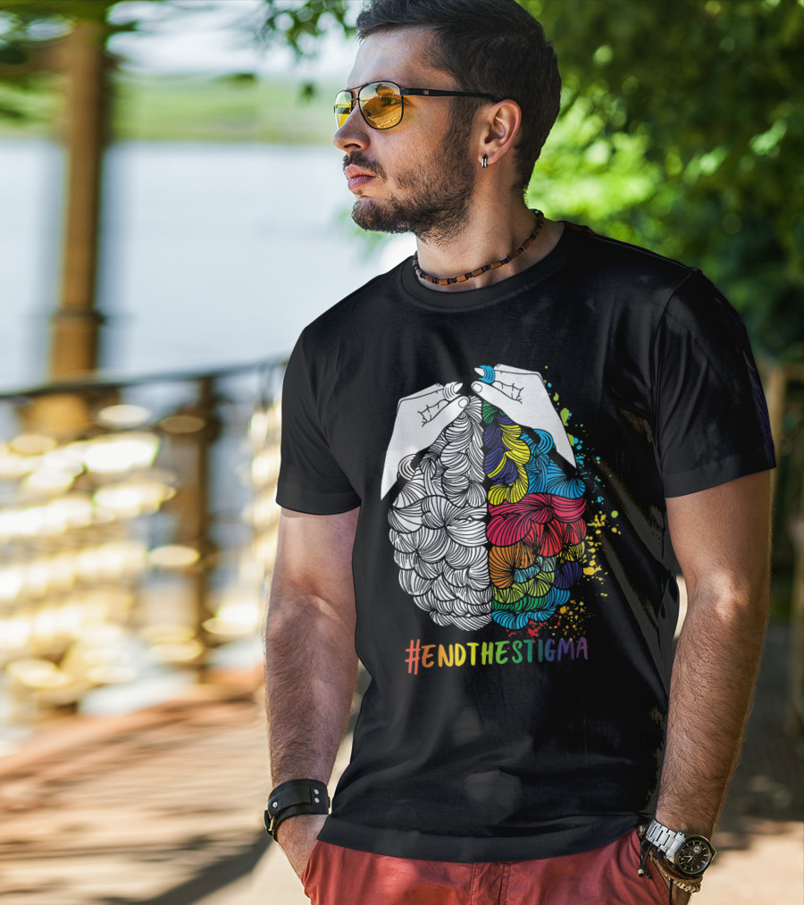 EndTheStigma Colorful Mental Health Matters Awareness T-Shirt