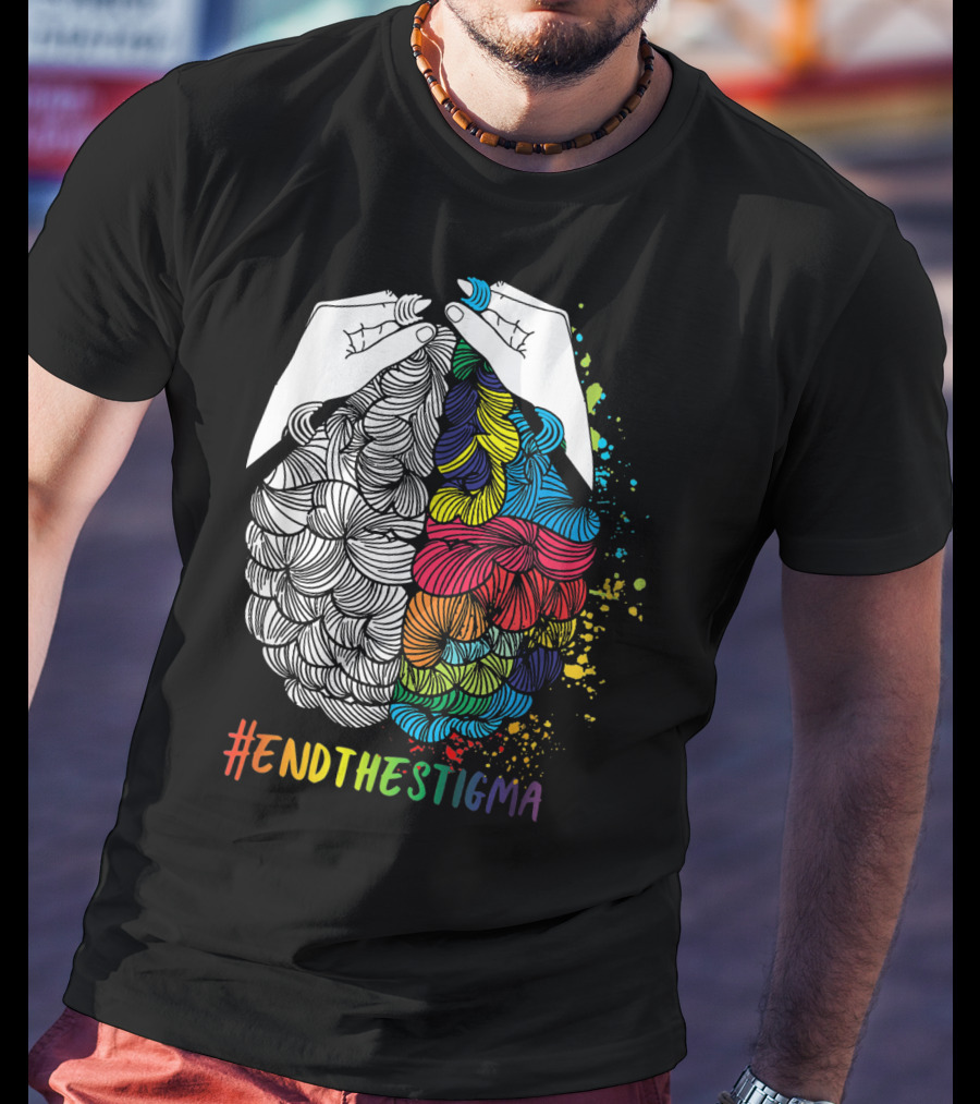 EndTheStigma Colorful Mental Health Matters Awareness T-Shirt
