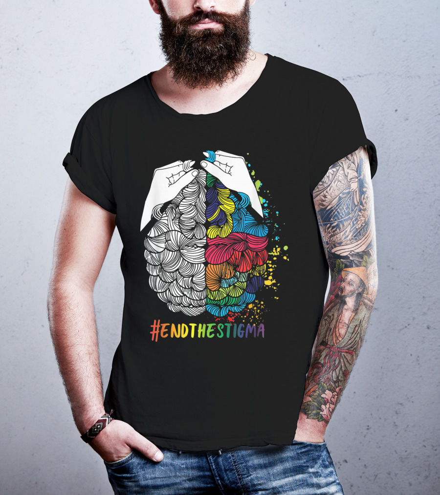 EndTheStigma Colorful Mental Health Matters Awareness T-Shirt