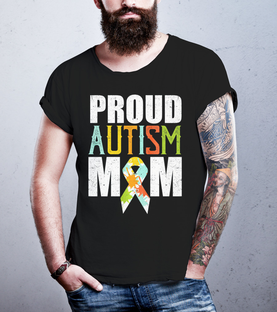 Proud Autism Mom Colorful Awareness T-Shirt