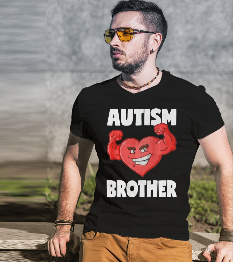 Autism Brother Heart Strong Brothers T-Shirt