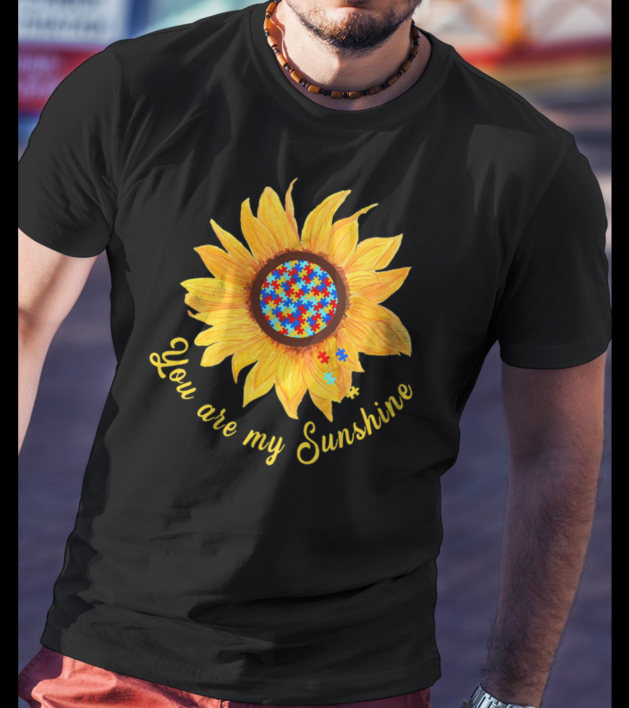 You Are My Sunshine Sunflower Autism Awareness Puzzle T-Shirt