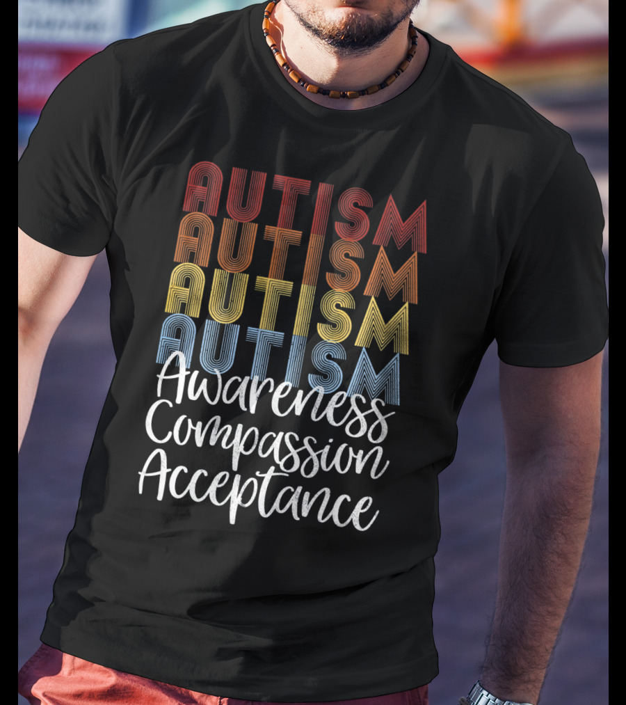 Autism Awareness Compassion Acceptance Retro Vintage T-Shirt