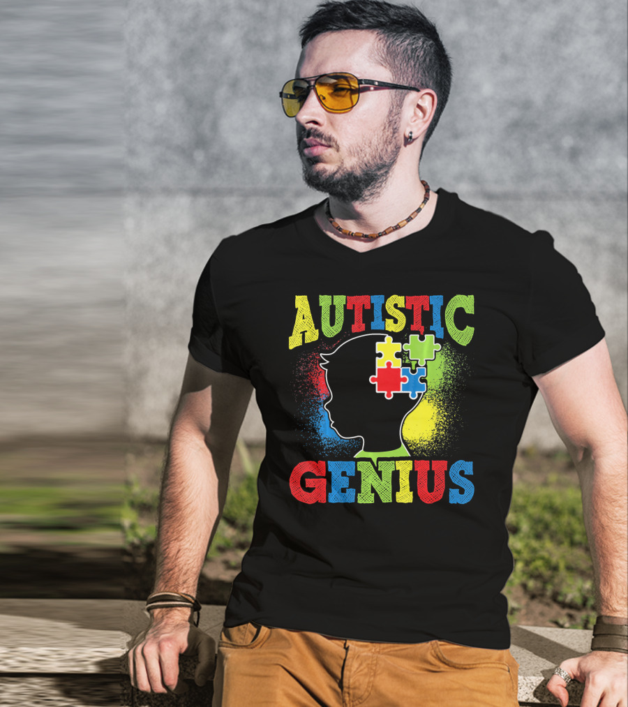 Autistic Genius Puzzle Head T-Shirt