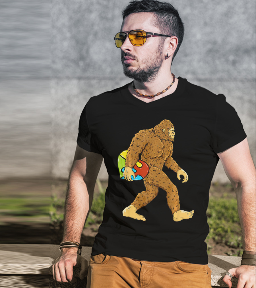 Autism Awareness Bigfoot Carrying Puzzle Heart T-Shirt