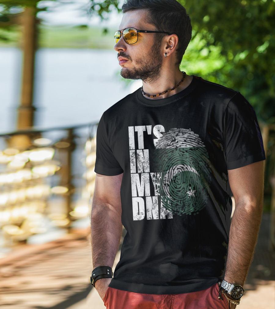 It's In My DNA Pakistani Flag Fingerprint T-Shirt