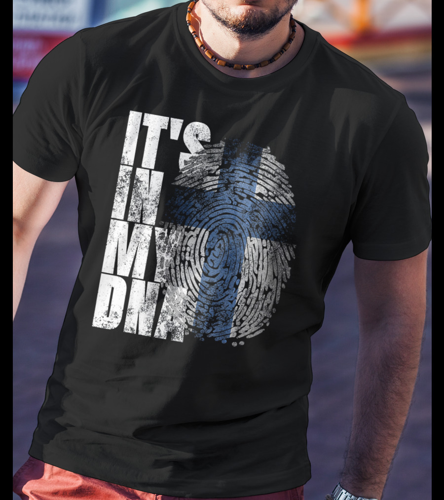 It's In My DNA Finnish Suomi Finland Fingerprint Flag T-Shirt