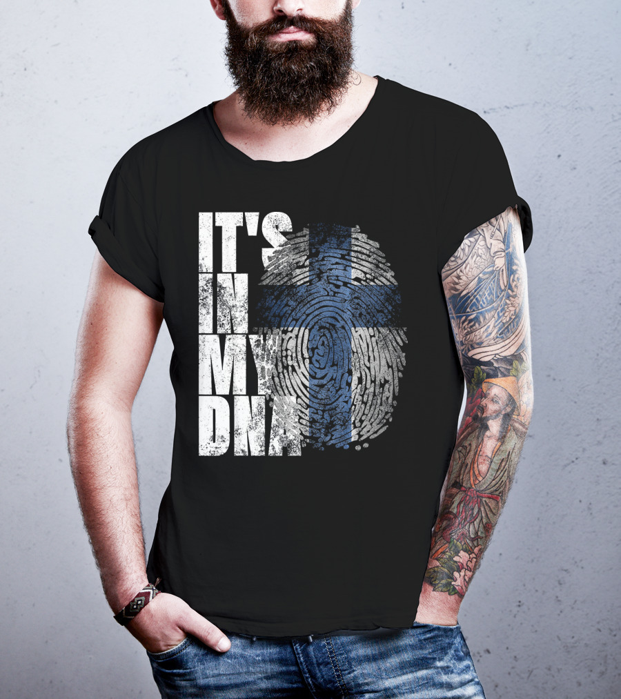 It's In My DNA Finnish Suomi Finland Fingerprint Flag T-Shirt