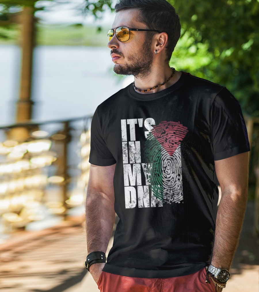 It's In My DNA Palestinian Flag Fingerprint T-Shirt
