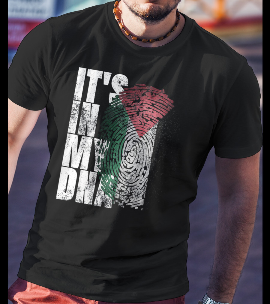 It's In My DNA Palestinian Flag Fingerprint T-Shirt