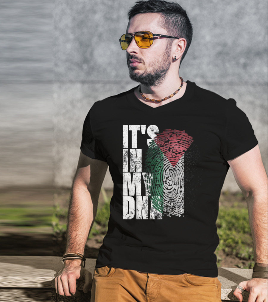 It's In My DNA Palestinian Flag Fingerprint T-Shirt