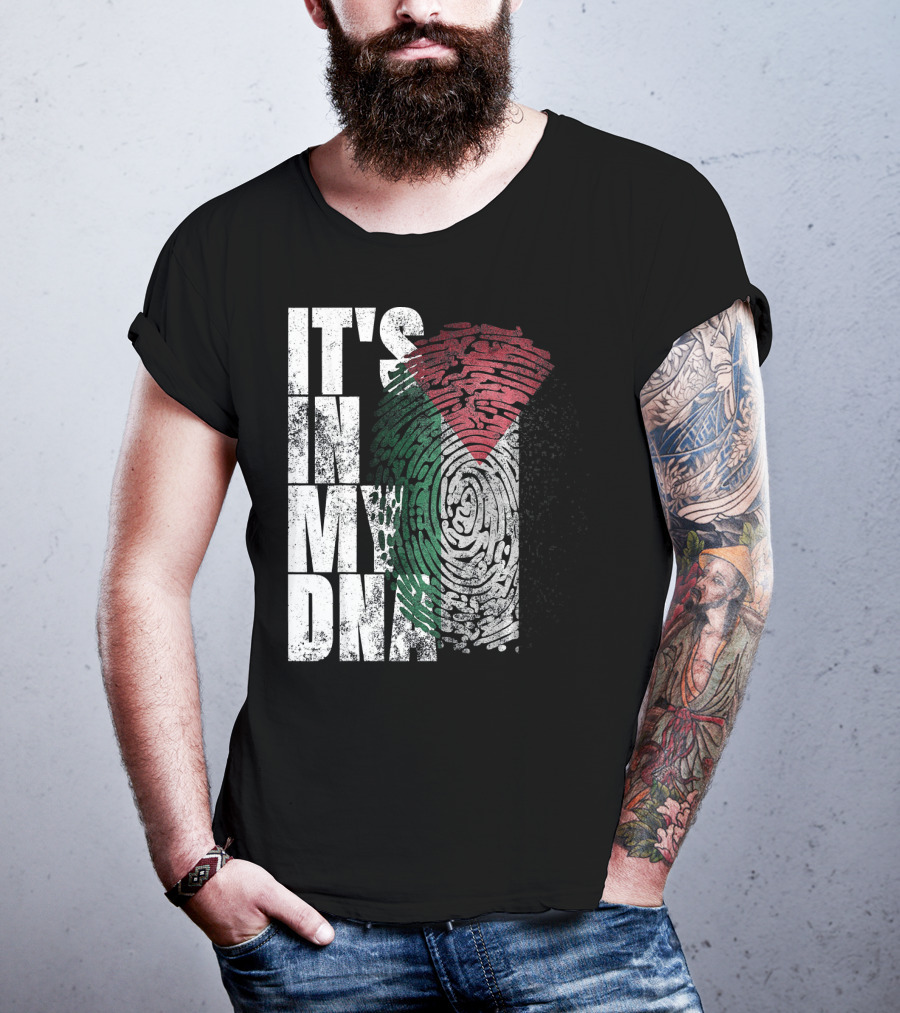 It's In My DNA Palestinian Flag Fingerprint T-Shirt