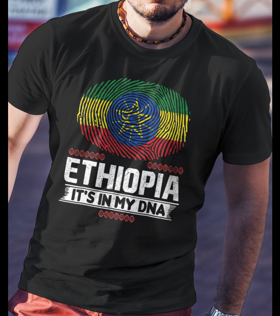 Ethiopia Fingerprint Flag It's In My DNA T-Shirt