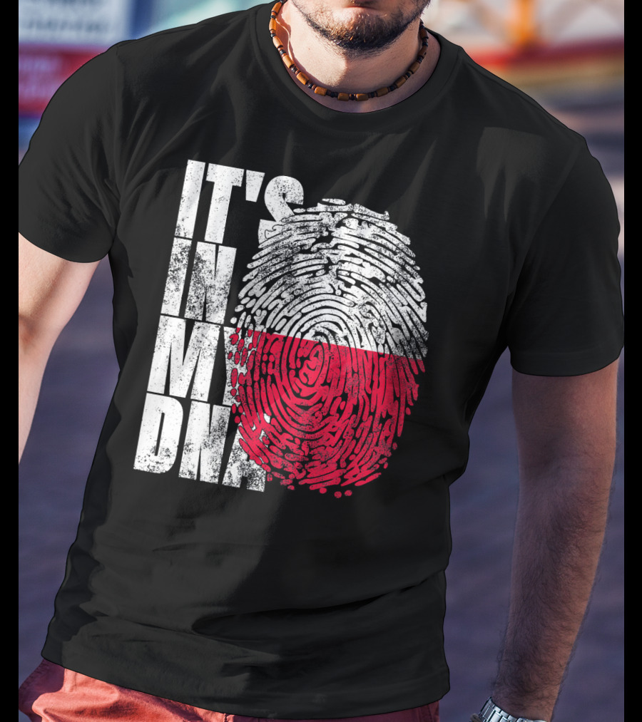 It's In My DNA Polish Polska Flaga Fingerprint T-Shirt