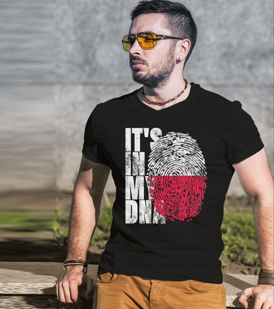 It's In My DNA Polish Polska Flaga Fingerprint T-Shirt