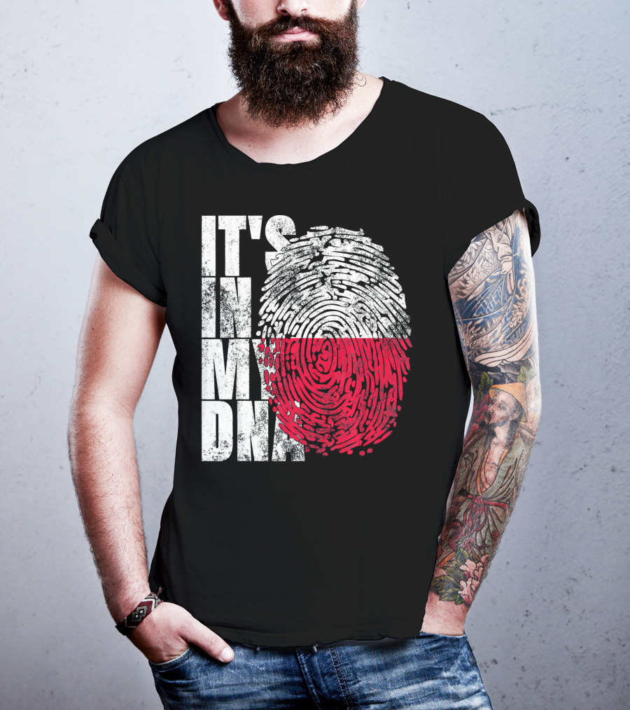 It's In My DNA Polish Polska Flaga Fingerprint T-Shirt