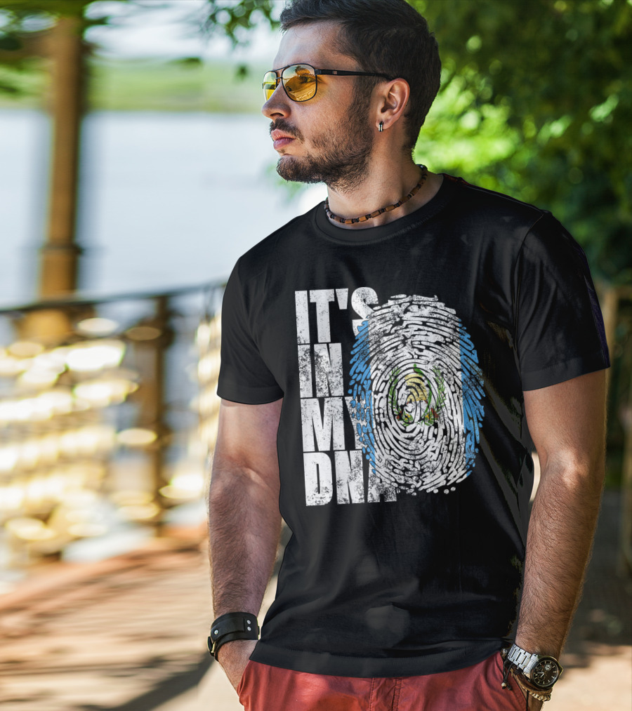 It's In My DNA Guatemalan American Flag Fingerprint T-Shirt