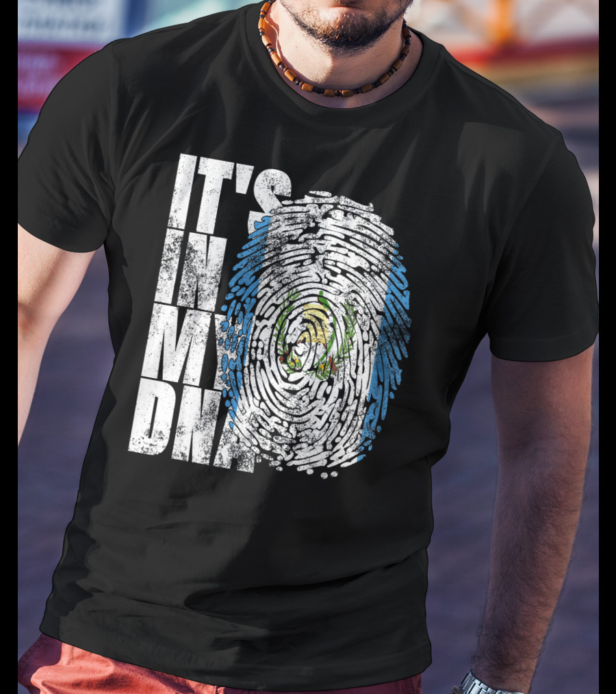 It's In My DNA Guatemalan American Flag Fingerprint T-Shirt