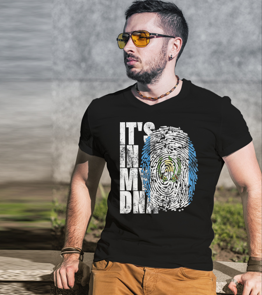 It's In My DNA Guatemalan American Flag Fingerprint T-Shirt
