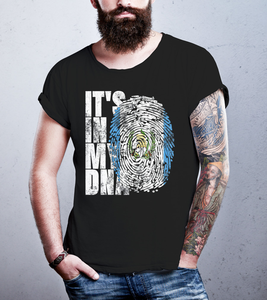 It's In My DNA Guatemalan American Flag Fingerprint T-Shirt