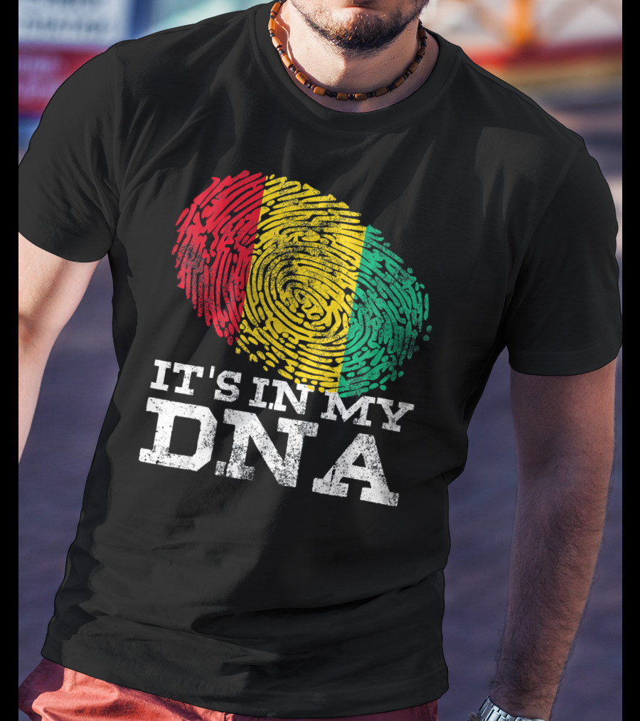 It's In My DNA Guinean Proud Afro Fingerprint Colors T-Shirt