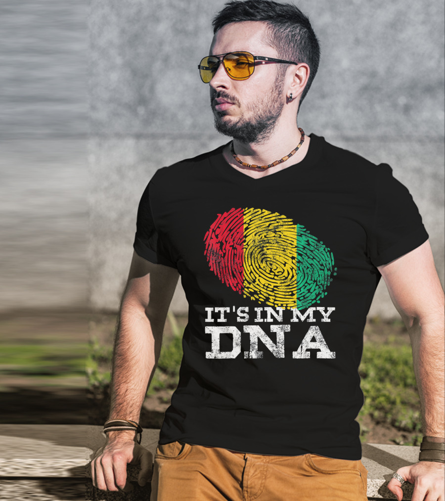 It's In My DNA Guinean Proud Afro Fingerprint Colors T-Shirt
