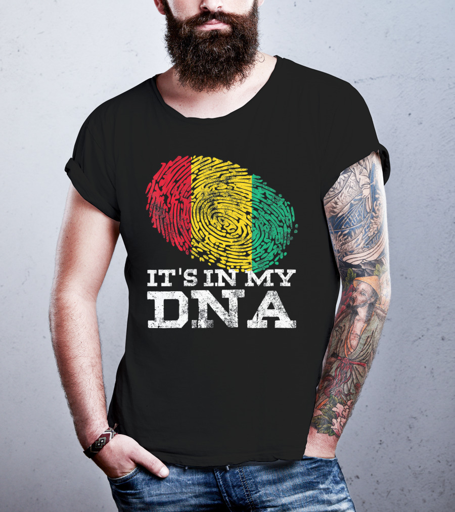 It's In My DNA Guinean Proud Afro Fingerprint Colors T-Shirt