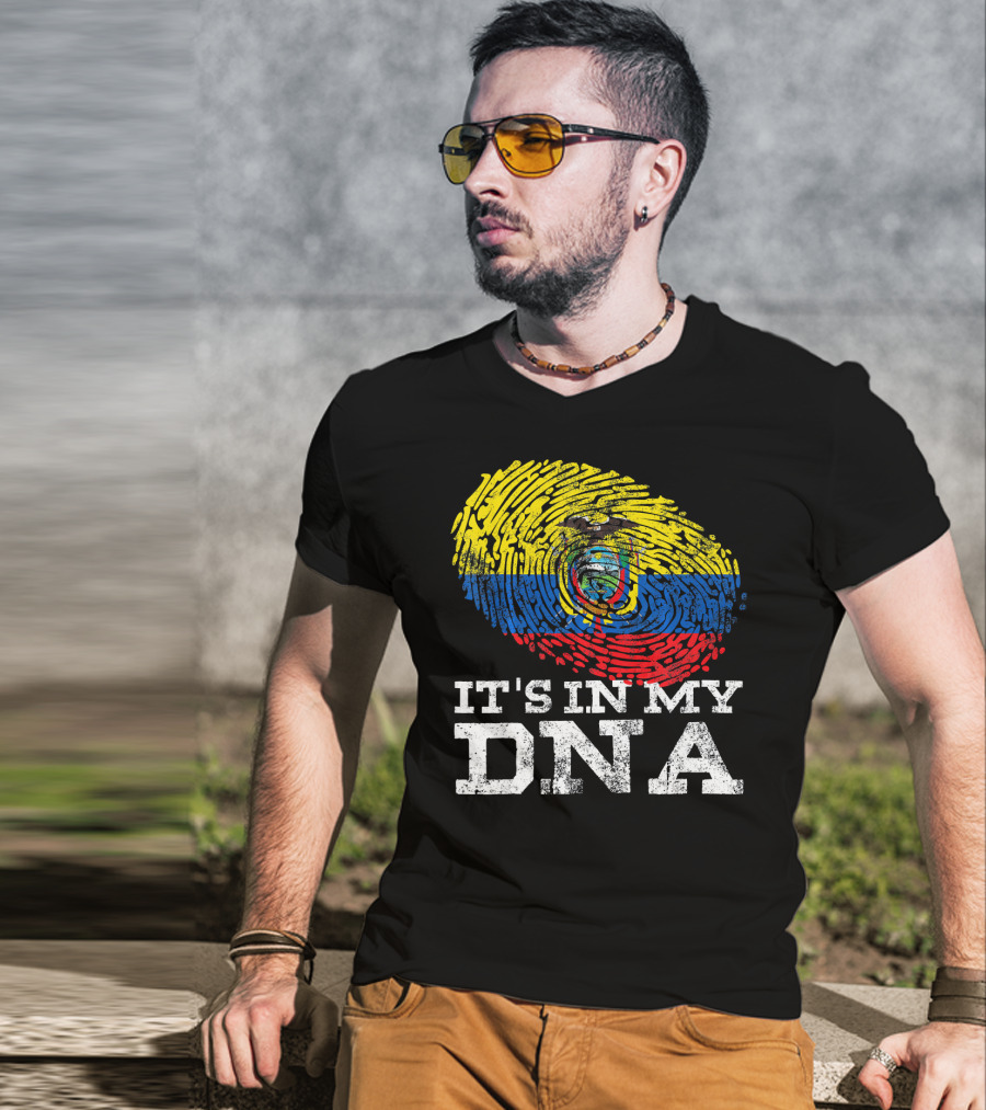 It's In My DNA Ecuadorian Fingerprint Flag T-Shirt
