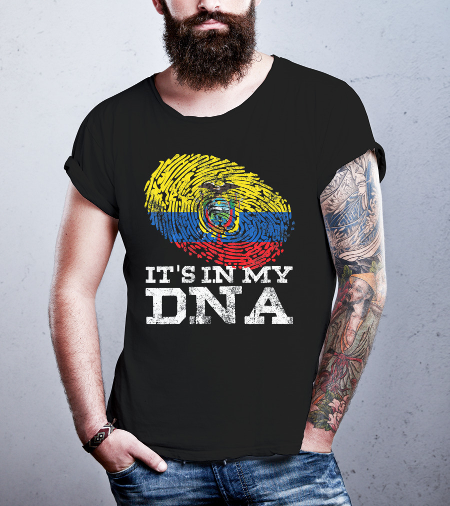 It's In My DNA Ecuadorian Fingerprint Flag T-Shirt