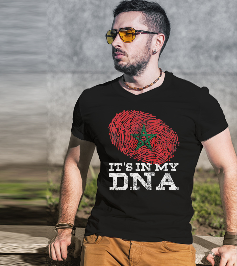 IT'S IN MY DNA Moroccan Moorish Fingerprint T-Shirt