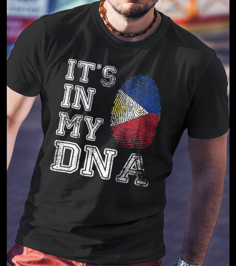It's In My DNA Philippines Flag Fingerprint T-Shirt