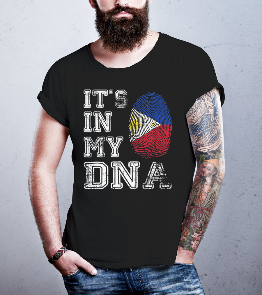 It's In My DNA Philippines Flag Fingerprint T-Shirt