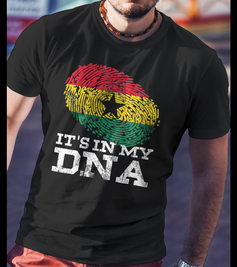 It's In My DNA Ghanaian African Fingerprint Flag T-Shirt