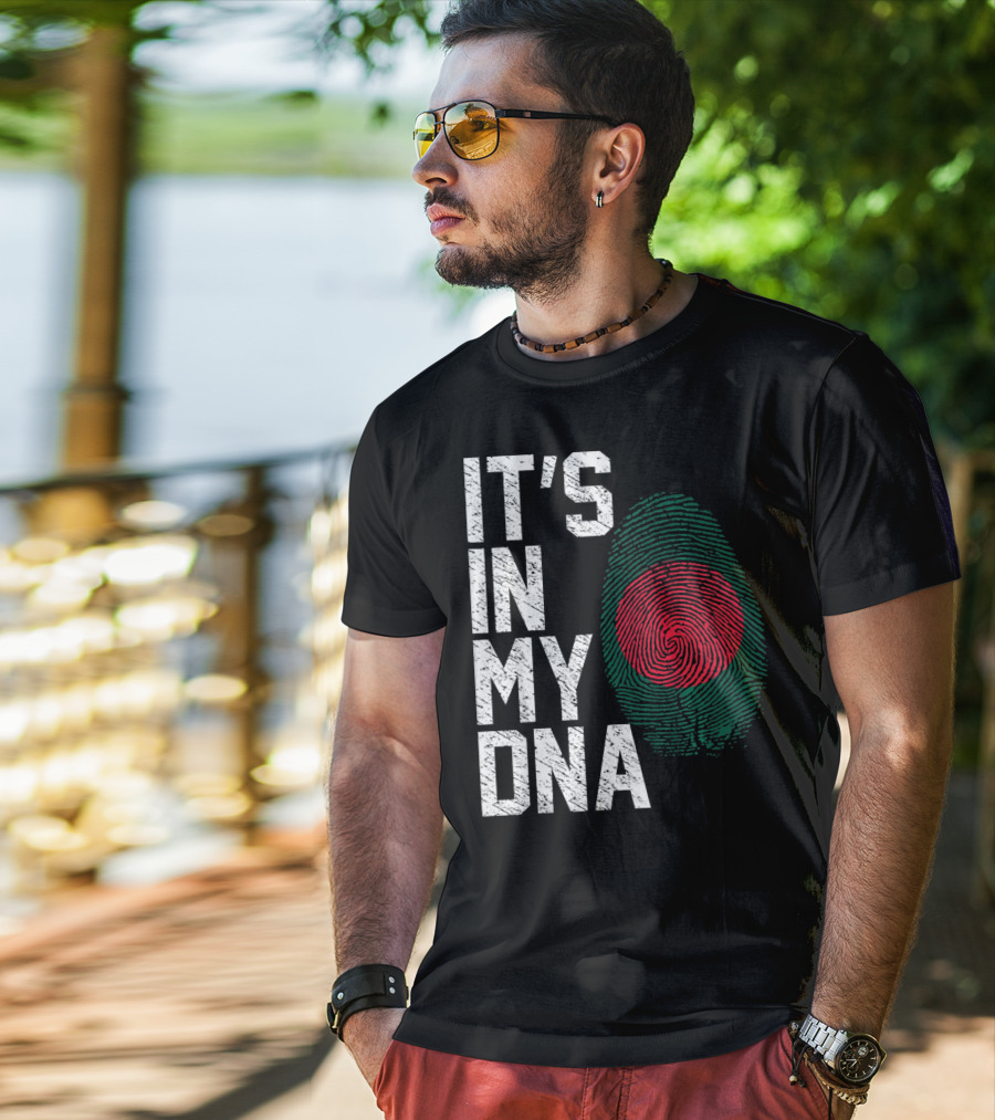IT'S IN MY DNA Bangladesh Flag Fingerprint T-Shirt
