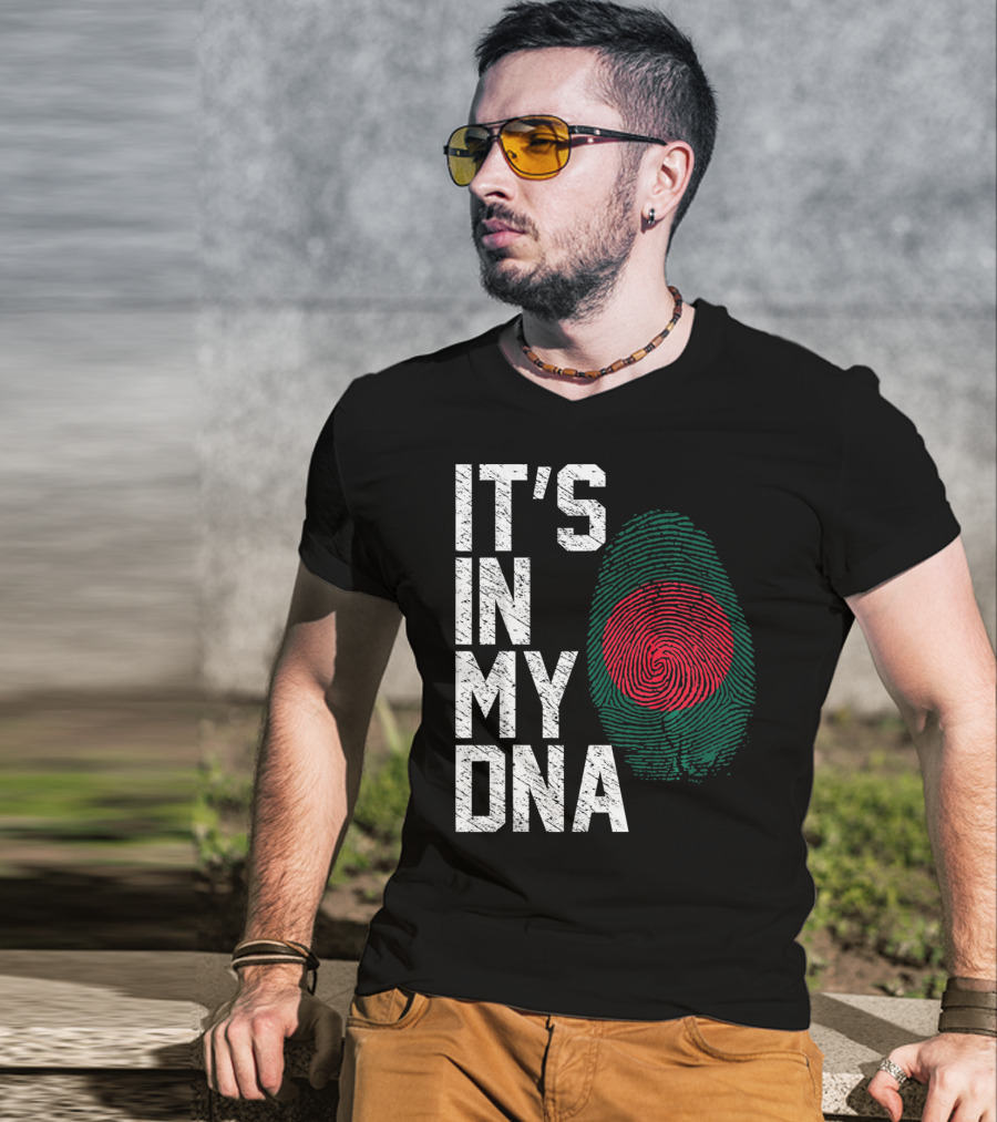 IT'S IN MY DNA Bangladesh Flag Fingerprint T-Shirt