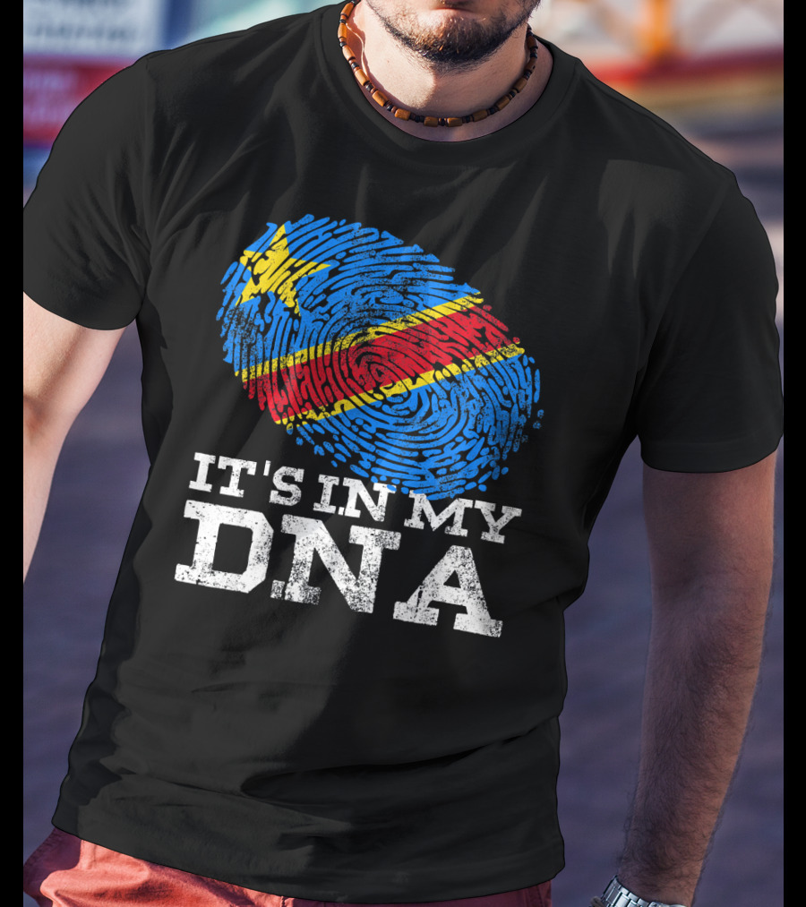 It's In My DNA Congolese African Fingerprint Flag T-Shirt