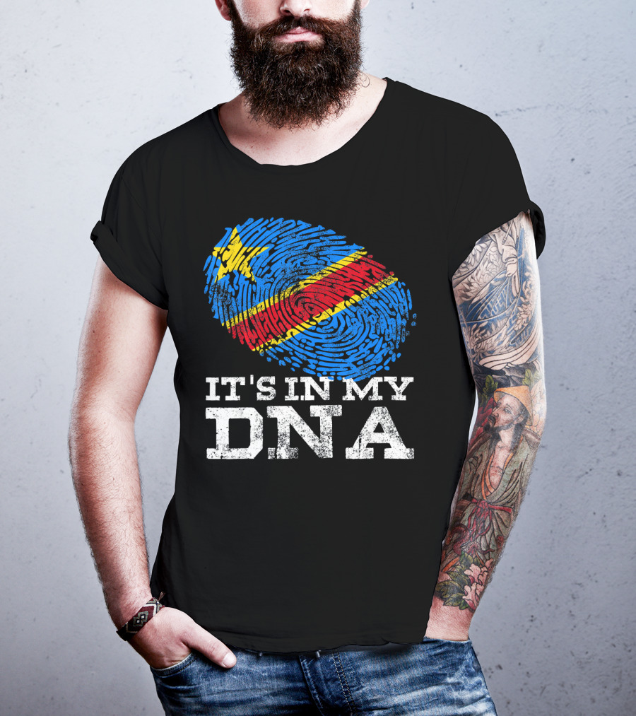 It's In My DNA Congolese African Fingerprint Flag T-Shirt