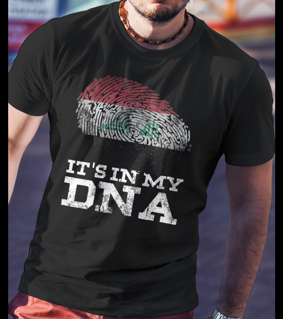 It's In My DNA Iraqi Heritage Fingerprint Flag T-Shirt