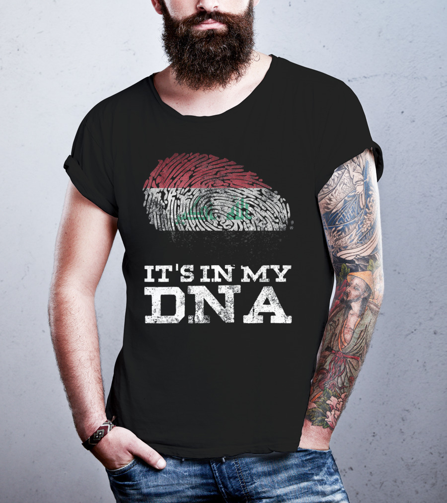 It's In My DNA Iraqi Heritage Fingerprint Flag T-Shirt