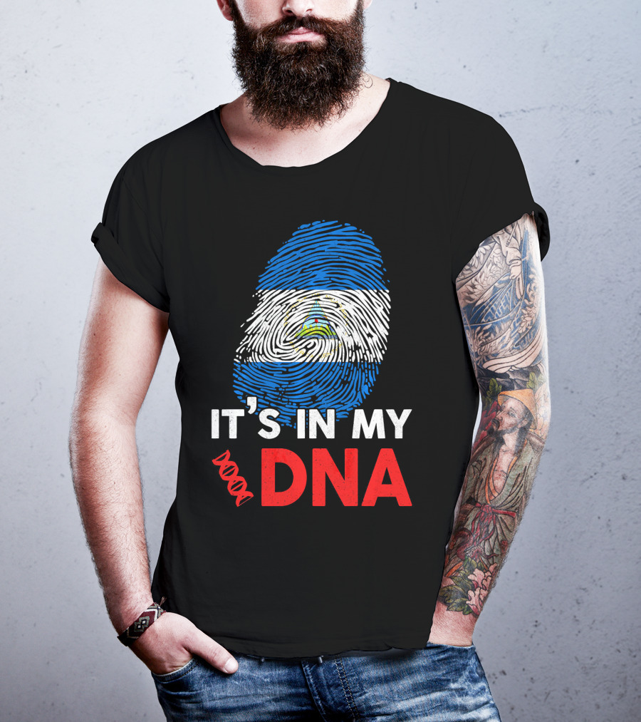 Nicaragua Flag Fingerprint It's In My DNA T-Shirt