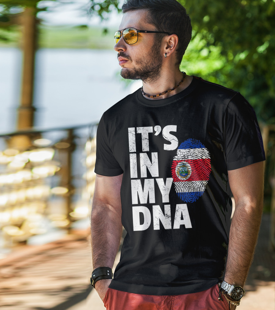 IT'S IN MY DNA Costa Rica Flag Rican Pride T-Shirt