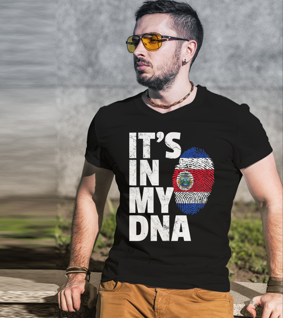 IT'S IN MY DNA Costa Rica Flag Rican Pride T-Shirt