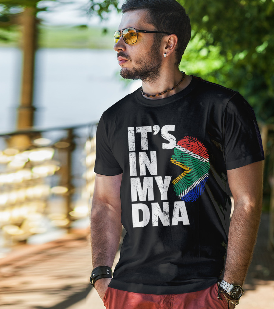 South Africa Flag Fingerprint It's IN My Dna T-Shirt