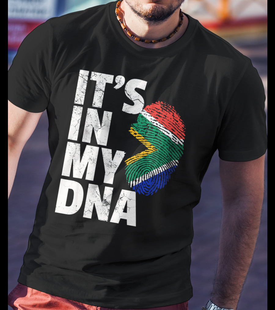 South Africa Flag Fingerprint It's IN My Dna T-Shirt