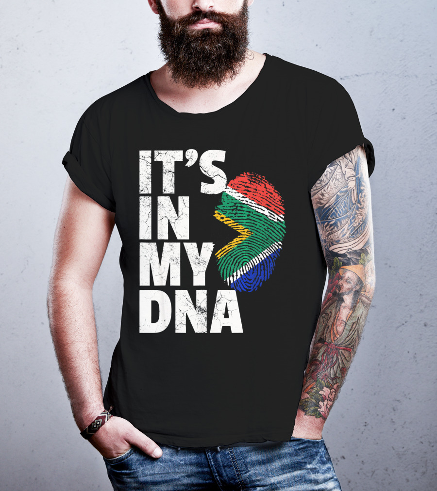 South Africa Flag Fingerprint It's IN My Dna T-Shirt